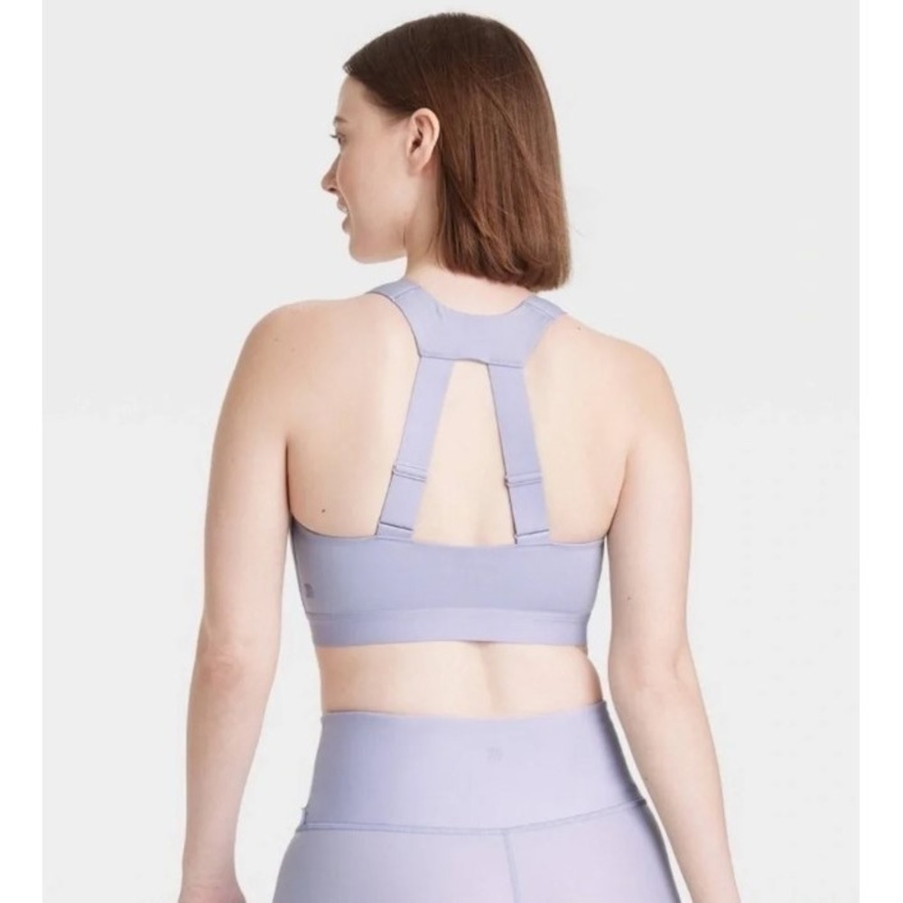 Women's Sculpt High Support Zip-Front Sports Bra All In Motion Lilac Purple 40C - Picture 2 of 3
